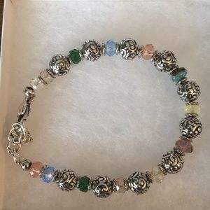 Brighton silver & multi-color bead bracelet